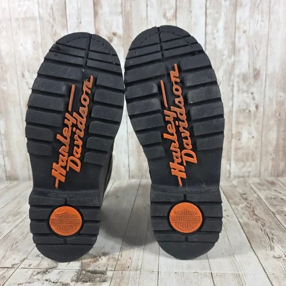 Harley Davidson Womens Grey Leather Motorcycle Boots D83366 Size 8M - Picture 7 of 8